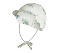 Sterntaler Schirmmütze Dinos - Leichte Kindermütze aus Jersey mit Dino-Print, Gummi, angeschnittenen Ohrenklappen und Bindeband - Weiß, Größe 49