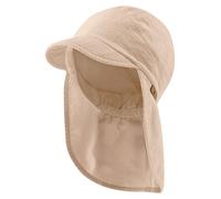 Sterntaler Schirmmütze Nacken Struktur - Unisex Mütze mit Nackenschutz - UV-Schutz 30 Sonnenhut - Sommermütze aus Baumwolle - Basic Baby und Kinder Kopfbedeckung - beige, Größe 51