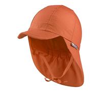 Sterntaler Schirmmütze Nacken - Unisex Baby- und Kinder Mütze mit Nackenschutz und einsteckbaren Ohrenklappen - UV-Schutz 50+ Sommermütze zum Binden - Popeline (Bio) Kopfbedeckung - rost, Größe 53