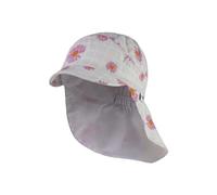 Sterntaler Schirmmütze mit Nackenschutz Blume für Mädchen - Kinder Mütze mit UV -Schutz 30 - Sonnenkappe Kinder aus Baumwolle - blassgrün, 51