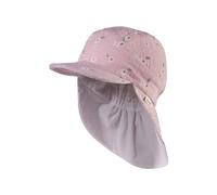 Sterntaler Schirmmütze mit Nackenschutz Gänseblumen für Mädchen - Kinder Mütze - Sonnenkappe Kinder aus Baumwolle - samtrosa, 51