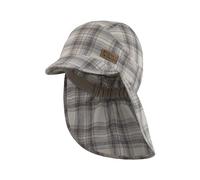 Sterntaler Schirmmütze mit Nackenschutz Karo für Jungen - Schirmmütze Kinder mit Nackenschutz und Karomuster - Sonnenkappe Kinder aus Baumwolle - beige, 53