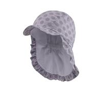 Sterntaler Schirmmütze mit Nackenschutz Punkte - Kinder Mütze gefüttert mit Baumwolle - Schirmmütze Mädchen mit Aufdruck UV 50+ - Sonnenkappe aus Baumwolle - flieder, 53