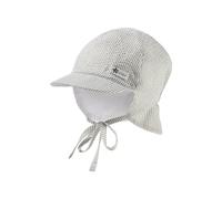 Sterntaler Schirmmütze mit Nackenschutz Streifen und Bindeband - Schirmmütze für Jungen aus gecrashtem Mischgewebe mit Ohrenklappen - Schirmmütze für Babys mit UV -Schutz 50+ - blassgrün, 47