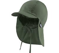 Sterntaler Schirmmütze Nacken - Unisex Baby- und Kinder Mütze mit Nackenschutz und einsteckbaren Ohrenklappen - UV-Schutz 50+ Sommermütze zum Binden - Popeline (Bio) Kopfbedeckung - mattgrün, Größe 45