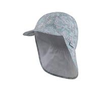 Sterntaler Schirmmütze mit Nackenschutz Zweige für Mädchen - Schirmmütze Kinder schützt den Kopf an warmen Sommertagen - UV 50+ Sonnenkappe Kinder gefüttert mit weichem Baumwollstoff - helltürkis, 55