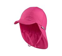 Sterntaler Schirmmütze Nacken Basic - Mädchen Baby- und Kinder Mütze mit Nackenschutz - UV-Schutz 50+ Hut aus Popeline (Bio) - leichte Sommer Kopfbedeckung mit Gummiband - magenta, Größe 53