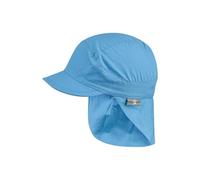 Sterntaler Schirmmütze Nacken Basic - Unisex Baby- und Kinder Mütze mit Nackenschutz - UV-Schutz 50+ Hut aus Popeline (Bio) - leichte Sommer Kopfbedeckung mit Gummiband - samtblau, Größe 55