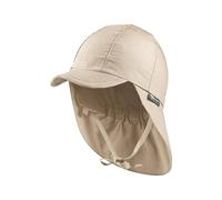 Sterntaler Schirmmütze Nacken Basic - Unisex Baby- und Kinder Mütze mit Nackenschutz - UV-Schutz 50+ Hut aus Popeline (Bio) - leichte Sommer Kopfbedeckung mit Gummiband - beige, Größe 49