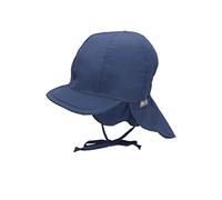 Sterntaler Schirmmütze Nacken Basic - Unisex Baby- und Kinder Mütze mit Nackenschutz - UV-Schutz 50+ Hut aus Popeline (Bio) - leichte Sommer Kopfbedeckung mit Gummiband - blau, Größe 47