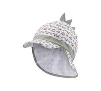 Sterntaler Schirmmütze Nacken Dino - Jungen Mütze aus Baumwolle mit Allover Dinos - Baby und Kinder Sonnenhut mit Futter aus Batist (Bio) - leichte Sommer Kopfbedeckung - weiß, Größe 51