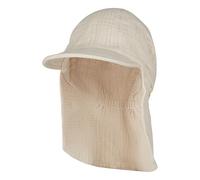Sterntaler Schirmmütze Nacken Musselin - Unisex Mütze aus Baumwoll Musselin (Bio) - UV-Schutz 50+ Sonnenhut mit Nackenschutz - Baby- und Kinder Sommer Kopfbedeckung - beige, Größe 51