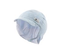 Sterntaler Schirmmütze Nacken Saurier - Jungen Mütze aus Baumwolle - UV-Schutz 30 Sommermütze mit Ohrenklappen und Bindeband - Sonnenhut - Baby und Kinder Kopfbedeckung - Himmel, Größe 47