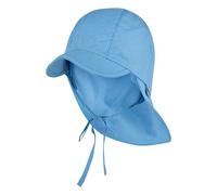 Sterntaler Schirmmütze Nacken - Unisex Baby- und Kinder Mütze mit Nackenschutz und einsteckbaren Ohrenklappen - UV-Schutz 50+ Sommermütze zum Binden - Popeline (Bio) Kopfbedeckung - samtblau, Größe 47