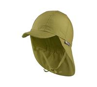 Sterntaler Schirmmütze Nacken - Unisex Baby- und Kinder Mütze mit Nackenschutz und einsteckbaren Ohrenklappen - UV-Schutz 50+ Sommermütze zum Binden - Popeline (Bio) Kopfbedeckung - moosgrün, Größe 51