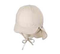 Sterntaler Schirmmütze Nacken - Unisex Baby- und Kinder Mütze mit Nackenschutz und einsteckbaren Ohrenklappen - UV-Schutz 50+ Sommermütze zum Binden - Popeline (Bio) Kopfbedeckung - beige, Größe 53