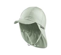 Sterntaler Schirmmütze Nacken - Unisex Baby- und Kinder Mütze mit Nackenschutz und einsteckbaren Ohrenklappen - UV-Schutz 50+ Sommermütze zum Binden - Popeline (Bio) Kopfbedeckung - eisgrün, Größe 43