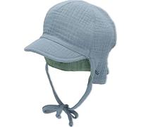 Sterntaler Jungen Omkeerbare pet met nekbescherming blauw grijs Sonnenhut, hellblau, 47 EU