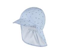 Sterntaler Schirmmütze Nackenschutz Anker - Leichte Kindermütze aus Baumwolle mit Anker-Print, Gummizug, Innenfutter und UV-Schutz 30 - Himmelblau, Größe 53