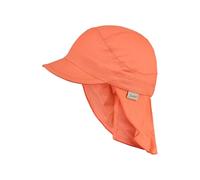 Sterntaler Schirmmütze Nackenschutz Basic - Leichte Kindermütze aus Bio-UV-Popeline mit Nackenschutz, UV-Schutz 50+, Leuchtorange, Größe 51