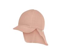 Sterntaler Schirmmütze Nackenschutz Musselin - Atmungsaktive Kindermütze aus Bio-Baumwoll-Musselin mit Gummizug, weichem Futter und UV-Schutz 50+, Taupe, Größe 53
