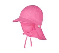 Sterntaler Schirmmütze Nackenschutz Uni - Schirmmütze aus Bio-UV-Popeline mit Nackenschutz, Ohrenklappen und Bindeband, UV-Schutz 50+