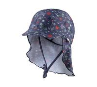 Sterntaler Schirmmütze Unterwasser - Unisex Baby Sommermütze, Nackenschutz und Bindeband - UV-Schutz 50+ aus elastischem Bademodenstoff - Kinder Kopfbedeckung - Bademode - Farbe blau, Größe 43