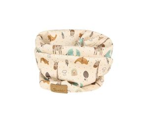 Sterntaler Schlauchschal aus Jersey mit Giraffen- und Elefanten Print - Unisex Accessoires für Babys und Kleinkinder - bequem und kindgerecht - natur, Gr. 1