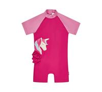 Sterntaler Schwimmanzug Einhorn - Baby- & Kinder-Schwimmanzug aus Bademodenstoff mit Elasthan, Kurzarm, Einhorn-Druck, Rüschen, Reißverschluss hinten, Stehkragen, Windeleinsatz, UV-Schutz 50+, Gr. 68