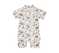 Sterntaler Schwimmanzug Safari - Badebekleidung für Jungen - Einteiler Kurzarm - UV-Schutz 50+ Schwimmanzug mit Windeleinsatz bis Größe 86/92 - Baby und Kinder Bademode - Farbe Ecru, Größe 80