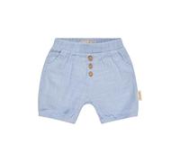 Sterntaler Shorts Leinenoptik - Baby- und Kinder Shorts aus Baumwolle in Leinenoptik, elastischer Bund, Kokosnussknöpfe vorn, bequemer, Hellblau, Größe 80