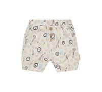 Sterntaler Shorts Safari - Baby- und Kinder Shorts aus Baumwolle in Leinenoptik mit Safari-Druck, elastischer Bund, Kokosnussknöpfe vorn, bequemer, Ecru, Größe 74