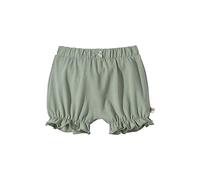 Sterntaler Shorts Sommer Jersey Girl uni Hase Happy für Mädchen - Baby Hose mit Zierschleife am Bund - kurze Hose aus Baumwolljersey mit angenehmem Tragegefühl - steingrün, 86