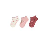 Sterntaler Sneaker -Socken 3er Pack Blumen - Baby Sneaker Socken für Mädchen - Sneaker Socken mit Motiven - Socken für Babys im Set - ecru, 18