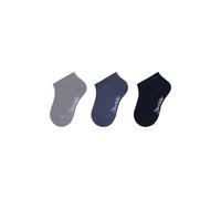 Sterntaler Sneaker Socken 3er Pack gerippt - Baby und Kindersocken mit hohem Baumwollanteil - Jungen Füsslinge - vielseitig kombinierbar - Vorteilspack Strümpfe - graublau, Größe 34