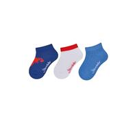 Sterntaler Sneaker Socken 3er Pack Krebs - Baby- und Kindersocken mit Krebs-Motiv, uni- und Rippenstruktur, Baumwoll-Mix, Meerblau, Größe 30