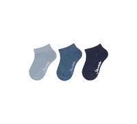 Sterntaler Sneaker-Socken 3er Pack Rippe - Baby Sneaker Socken für Jungen - Graublau, 18