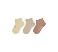 Sterntaler Sneaker Socken 3er Pack Schmetterling - Mädchen Baby- und Kindersocken mit Schmetterlings- und Punktmotiv, Baumwoll-Mix, Vanillefarben, Größe 26