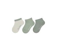 Sterntaler Sneaker Socken 3er Pack Uni - Baby- und Kindersocken im 3er Pack uni mit Rippenstruktur, Baumwoll-Mix, Ecru, Größe 18