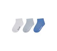 Sterntaler Sneaker Socken 3er Pack Uni - Unisex Baby- und Kindersocken aus Viskose (Bambuszellstoff), hautfreundlich, feuchtigkeitsregulierend, Königsblau, Größe 22