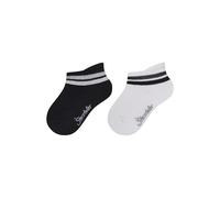 Sterntaler Sneaker Socken Doppelpack Ringel - Unisex Baby- und Kindersocken Active im Doppelpack mit Coolmax, Innenfrottee, atmungsaktiv, antibakteriell, schwarz, Größe 34