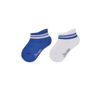 Sterntaler Sneaker Socken Doppelpack Ringel - Unisex Baby- und Kindersocken Active im Doppelpack mit Coolmax, Innenfrottee, atmungsaktiv, antibakteriell, kobaltblau, Größe 22