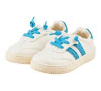 Sterntaler Sneaker Streifen - Sneaker mit Klettverschluss, Sterntaler Logo - Baby- & Kinderschuh mit rutschfester Sohle und austauschbaren Schnürsenkeln - Samtblau, Größe 28