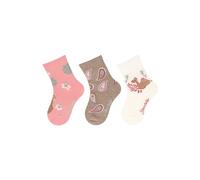 Sterntaler Socken 3er Pack Gepard, Ornamente und Kamel - Babysocken für Mädchen im 3er Pack - Babysocken mit Motiven - Socken für Babys im Set - mattrosa, 18