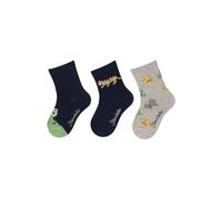 Sterntaler Socken 3er Pack Krokodil, Tiger und Drachen - Babysocken für Jungen - Babysocken mit Motiven - Socken für Babys im Set - marine, 18