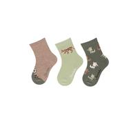 Sterntaler Socken 3er Pack Krokodil, Tiger und Drachen - Babysocken für Jungen - Babysocken mit Motiven - Socken für Babys im Set - braun melange, 18