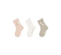 Sterntaler Kinder Socken Set 3er Pack - hautfreundliche Mädchensocken aus Baumwolle - mit Motiv Vogel und winterlichem Schneestern - zartrosa, Größe 22