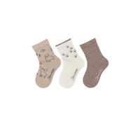 Sterntaler Söckchen 3er-Pack Waldtiere beige melange - Junge,Mädchen - Gr. 17/18