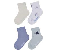 Sterntaler Socken 4er Pack Anker - Baby- und Kinder-Socken im 4er Pack mit Umschlag, Innenfrottee, Anker-, Rippen- und Wal - Motive, Weiß, Größe 26