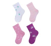 Sterntaler Socken 4er Pack Blumen - Baby und Kindersocken - modische Farben, Muster und Designs - hoher Baumwollanteil - optimale Passform - Vorteilspack Mädchen Strümpfe- weiß, Größe 18